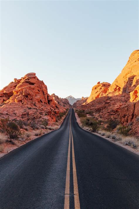 The Long Road Ahead Through The Nevada Desert Nevada Desert Nevada
