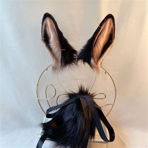 White Bunny Ear And Tail Setsexy Rabbit Costume Earslolita Etsy