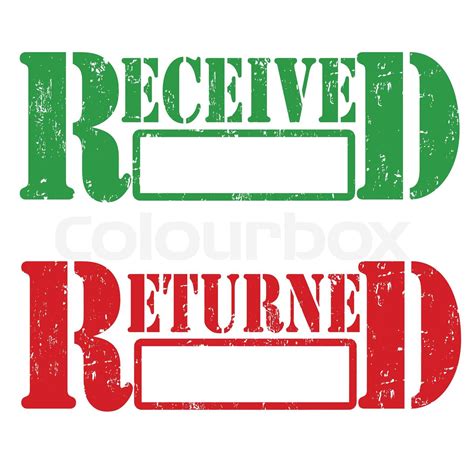 Received And Returned Stamp Stock Vector Colourbox