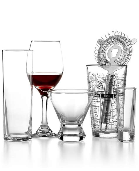 The Cellar Closeout Glassware 16 Piece Wine And Bar Set And Reviews Glassware Dining Macy S