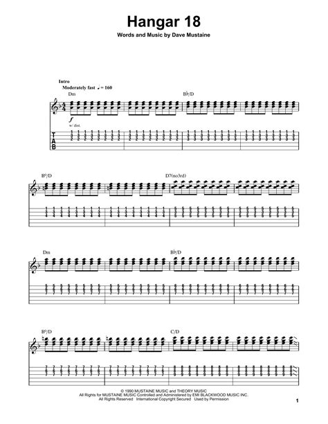 Hangar Partituras Megadeth Guitarra Tablatura Guitarra Solista