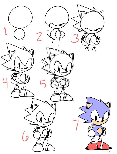 How To Draw Sonic Easy Step By Step Sonic Characters