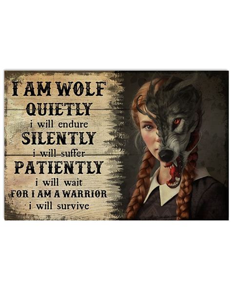 I Am Wolf Quietly I Will Endure Silently Poster Endure