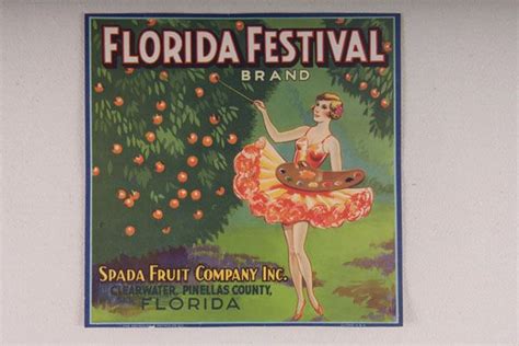 Florida Festival Citrus Crate Label 1937 1938 Florida Festivals