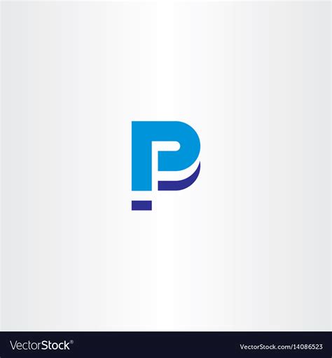 Blue P Letter Icon Sign Element Logo Royalty Free Vector