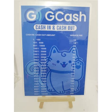 Laminated Gcash Cash In Cash Out Rates Signage 250 Microns Makapal