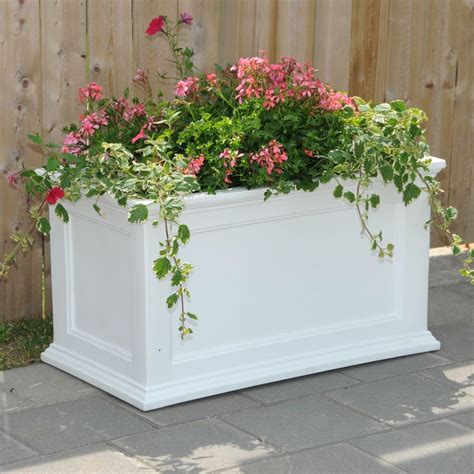 Mayne Fairfield 36 In X 20 In White Plastic Planter 5826w The Home