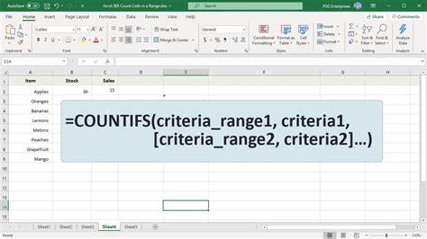 How To Use Countif And Countifs Functions In Excel Office 365 Youtube