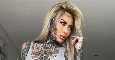 Britain S Most Tattooed Woman Ditches Makeup To Show Before And After Nose Job Daily Star