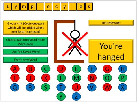 Interactive Hangman Revision Game Yr 34 English National Curriculum