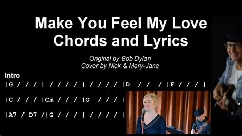 Make You Feel My Love Chords And Lyrics Bob Dylan Cover Adele
