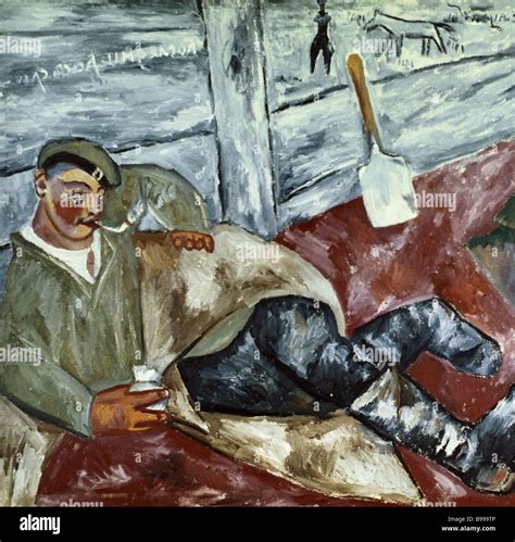 Reproduction Of Mikhail Larionov S Painting Soldier At Rest From The