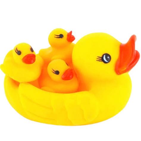 4pcsset Baby Toys Water Floating Children Water Toys Yellow Rubber