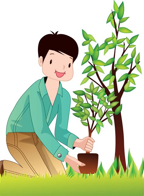 Dad And Son Planting A Tree Clipart Free Download Transparent Png
