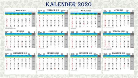 Kalender 2020 Nasional Lengkap Masehi Jawa Hijriyah Kalender Tolu