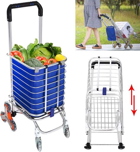 Utility Shopping Cart Collapsible Grocery Carts With Rolling Swivel