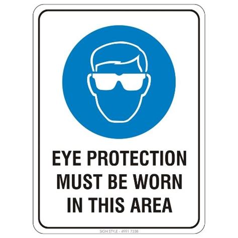 Mandatory Eye Protection Must Be Worn In This Area Sign Colourbond