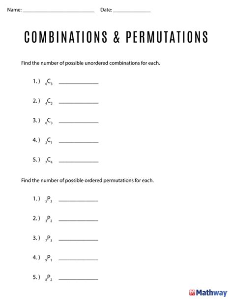 Print Out Our Combinations And Permutations Worksheet For Practice Check