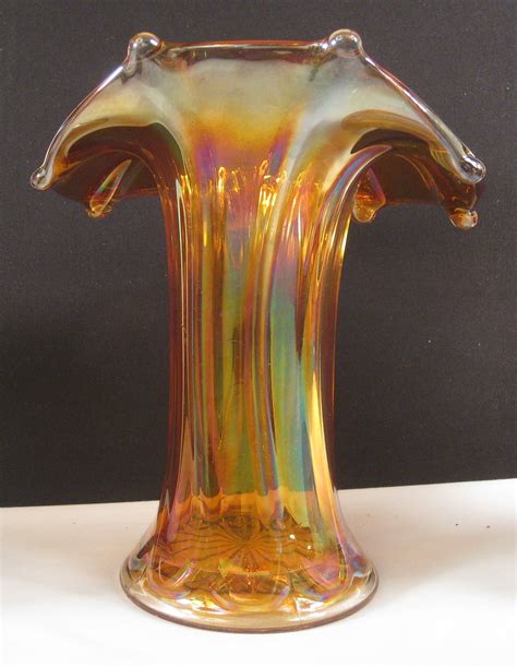 Antique Imperial Marigold Morning Glory Carnival Glass Jip Mid Size
