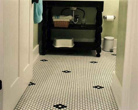 What follows are the highlights of my floor tiling experience thus far — along with a few things you may want to consider if you are going to be installing a mosaic ceramic tile floor of. 31 retro black white bathroom floor tile ideas and ...