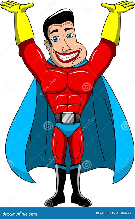 Superhero Holding Boulder Cartoon Vector 133786303