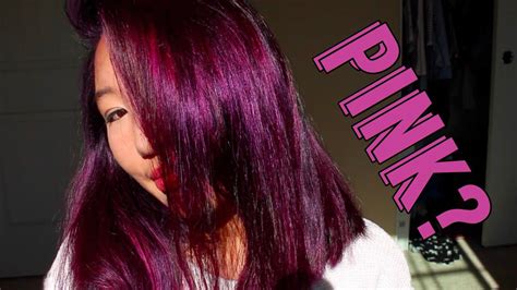 Purple Dye Turned Hair Hot Pink Whimsicallyme Youtube