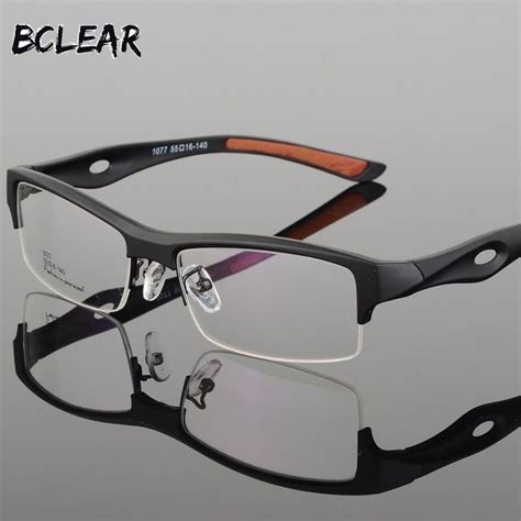 bclear men s eyeglasses tr90 half frame square sports 1077 mens eyewear men s eyeglasses