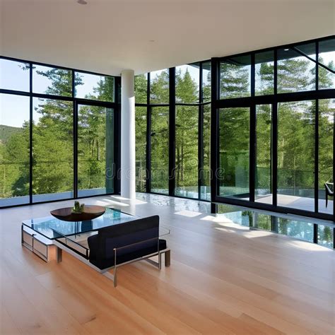 A Glass House With Floor To Ceiling Windows Expansive Views And A