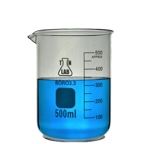 Tn Lab Supply Beaker 500ml Borosilicate 33 Heavy Wall Glass