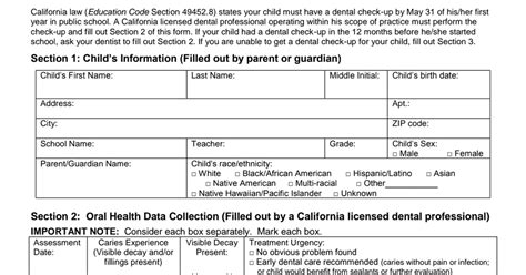 Oral Health Assessment Form Pdf Google Drive