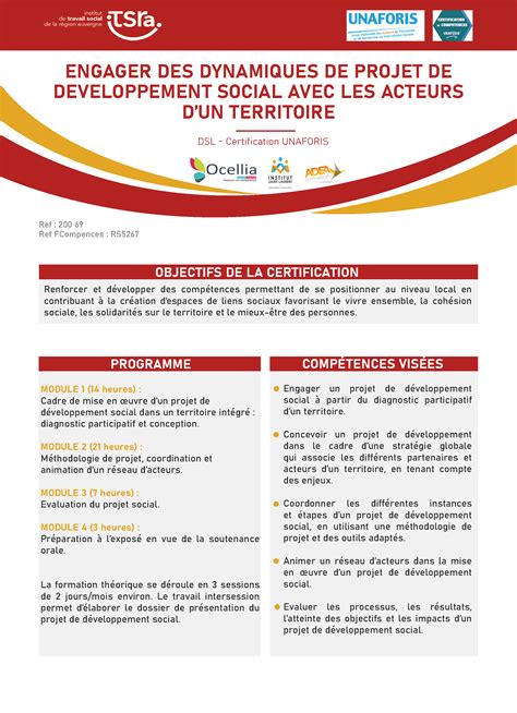 Certifications Unaforis Institut De Travail Social De La Région Auvergne