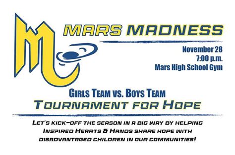 Basketball Teams ‘mars Madness Event Planned For Tuesday Nov 28