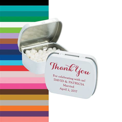 Personalized Thank You Mint Tins Mint Tins Wedding Supplies Sweet