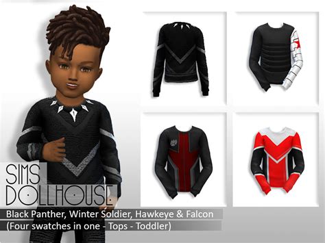 The Sims Resource Sims Dollhouse Black Panther And More Outfit Set