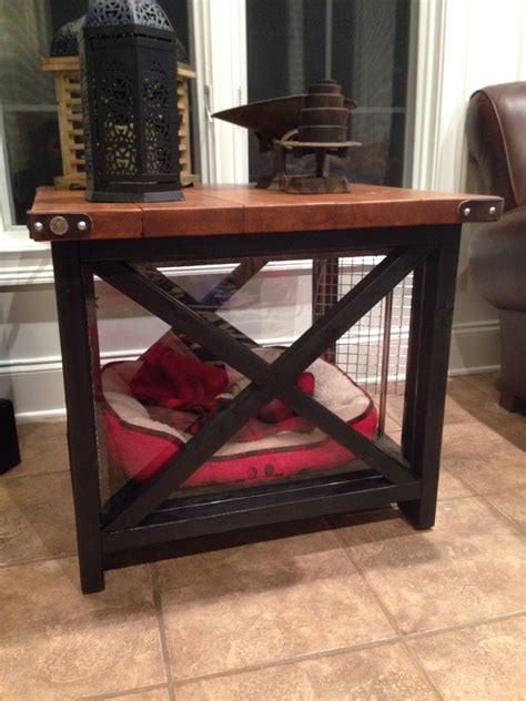 Dog crate end tables offer all the functionality of regular crates with the added appeal of looking like. Ana White | Rustic X End Table as a Dog Crate - DIY Projects