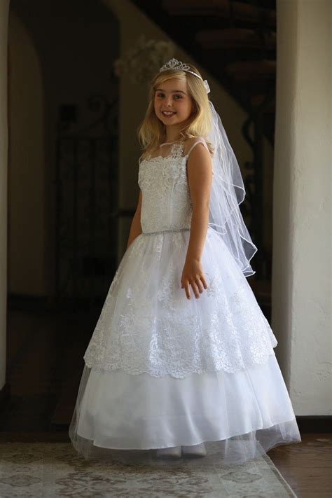 Layered Lace First Communion Dress In 2020 Dresses First Communion