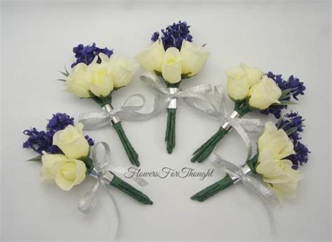 Lavender And Rose Boutonniere Mens Buttonhole Flower Groomsmen