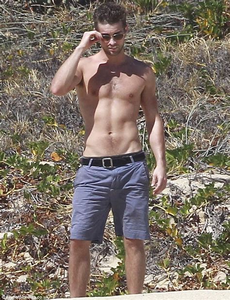Chace Crawford Goes Shirtless To Play Ball On The Beach In Mexico
