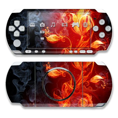 Psp 3000 Skin Flower Of Fire By Gaming Decalgirl