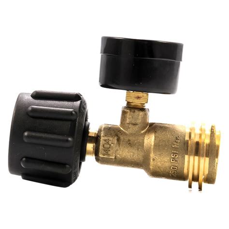 Fits a dot propane cylinder manufactured after 1995 that have the acme/opd connection. Camco® 59023 - LP Gas Gauge with Leak Detector - CAMPERiD.com