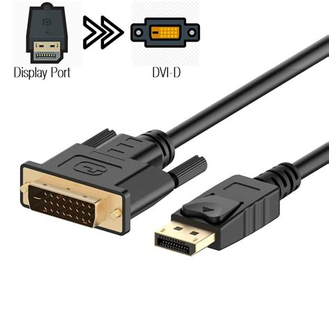 New 6ft 18m Displayport Dp Male To Dvi D Male Adapter Cable Core Black