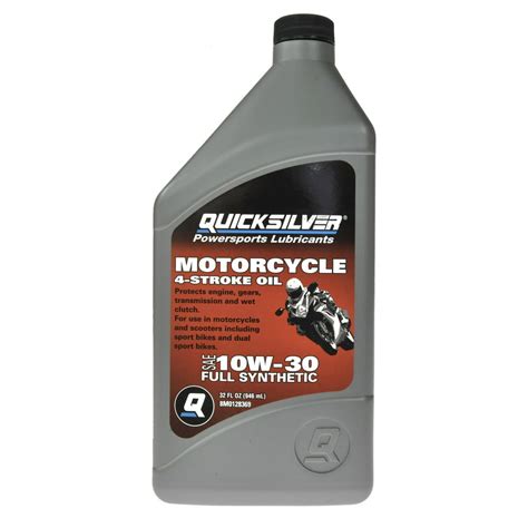 Quicksilver 10w 30 Full Synthetic Motorcycle Oil 1 Quart