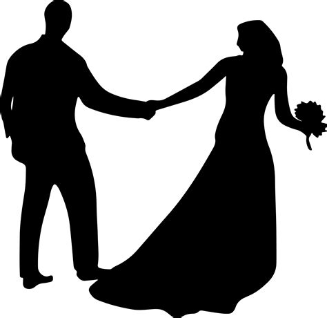 Silhouette Clipart Wedding Silhouette Wedding Transparent Free For