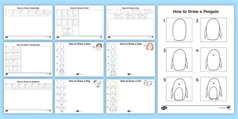 Draw Step By Step Worksheets For Kids Drawing For Children