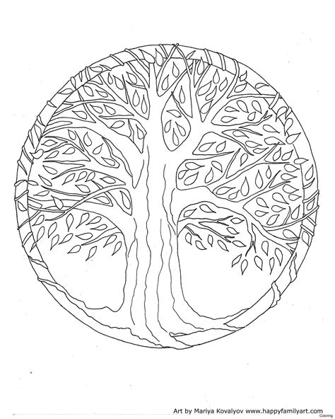 Adult Coloring Trees Coloring Pages
