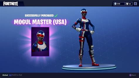 This epic female costume is similar to the to get the mogul master (usa) skin, it was available in the fortnite item shop that celebrated the winter olympics. When Will MOGUL MASTER Skins COME BACK *ANSWER* - YouTube