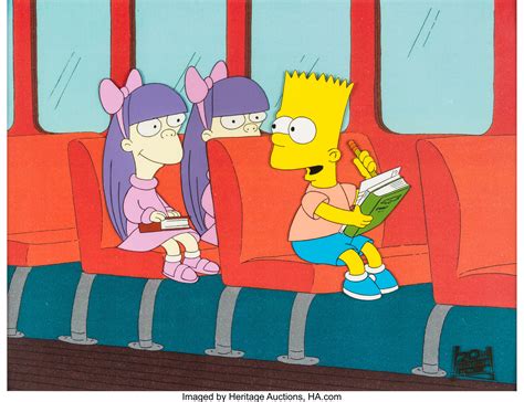 the simpsons bart with sherri and terri production cel fox lot 97005 heritage auctions