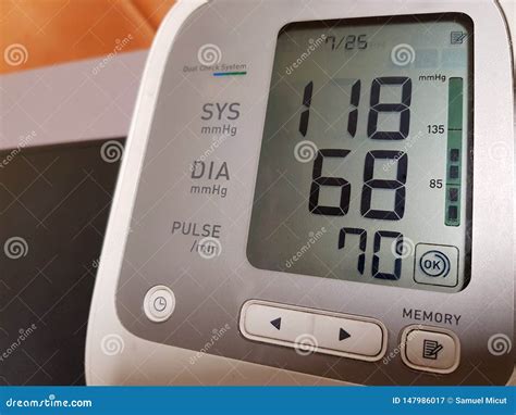 Blood Pressure Machine With Good Readings Stock Image Image Of Close
