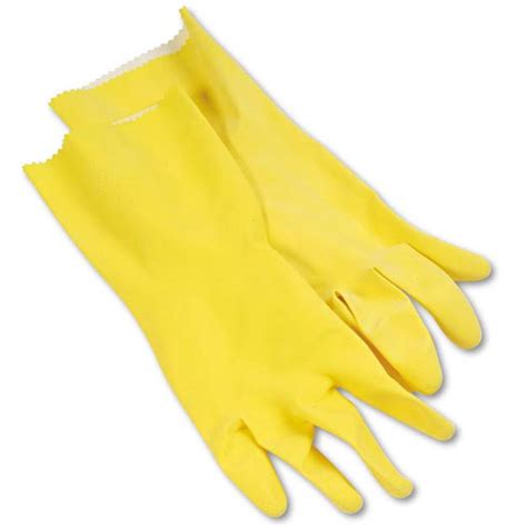 Yellow Reusable Flock Lined Gloves Large Latex UnoClean