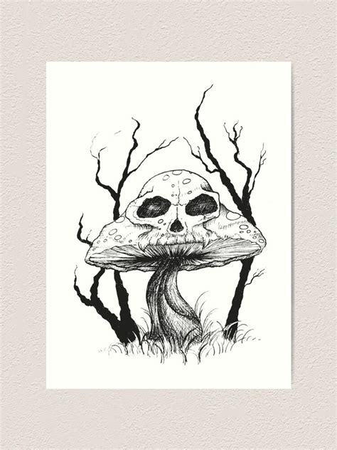 Evil Mushroom Art Print By Artistvictoriam Redbubble